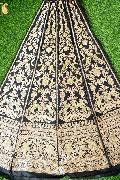 Handloom Banarasi Katan SIlk Kalidar Vanrajni Lehenga