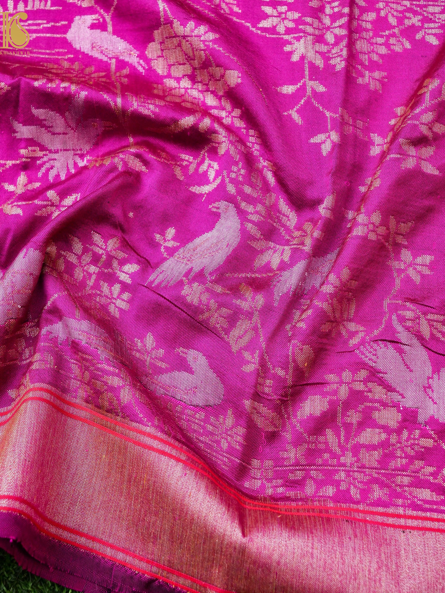 Handloom Banarasi Katan Silk Chidiya Dupatta