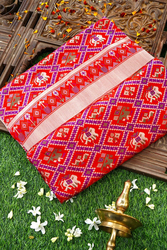 Handwoven Banarasi Katan Silk Patola Saree