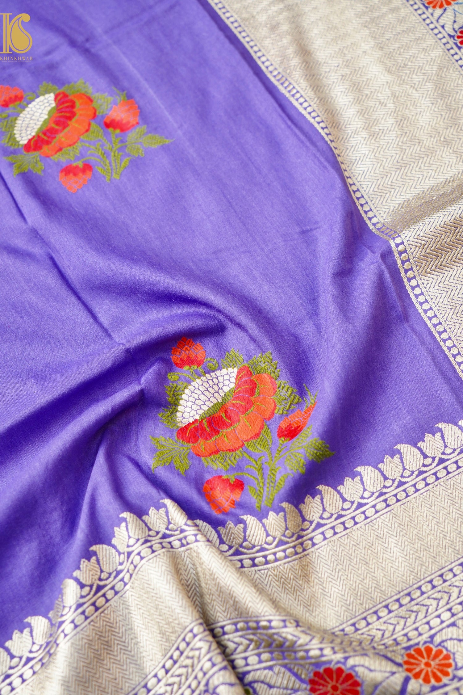 Banarasi Handloom Moonga Silk Dupatta with Kadwa Boota