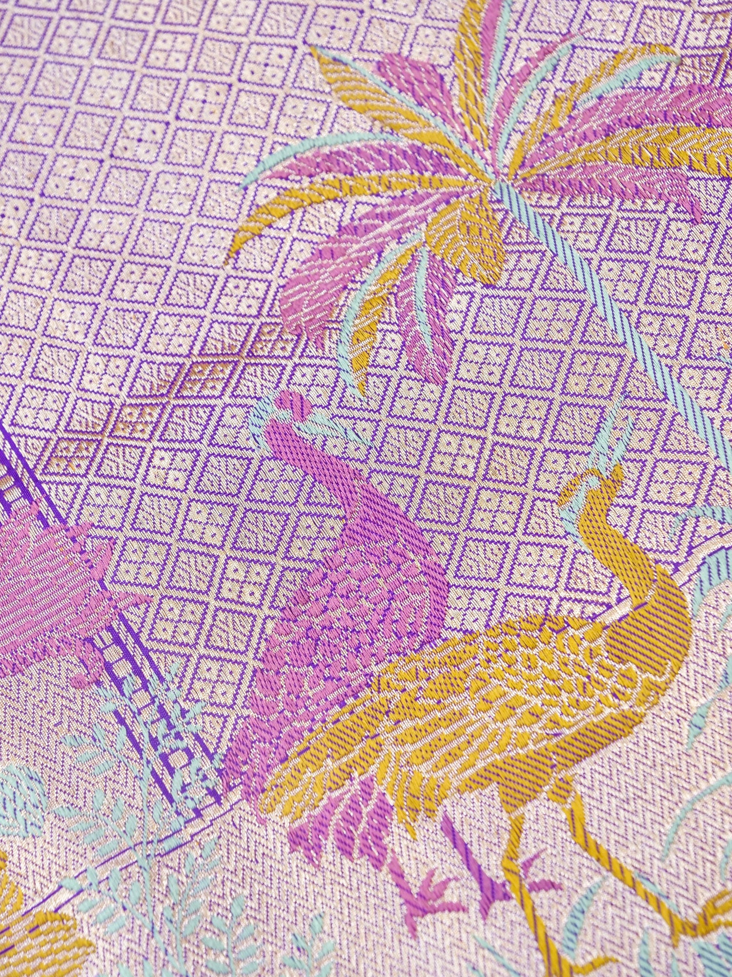 Handwoven Banarasi Katan Silk Kadwa Saree in Violet