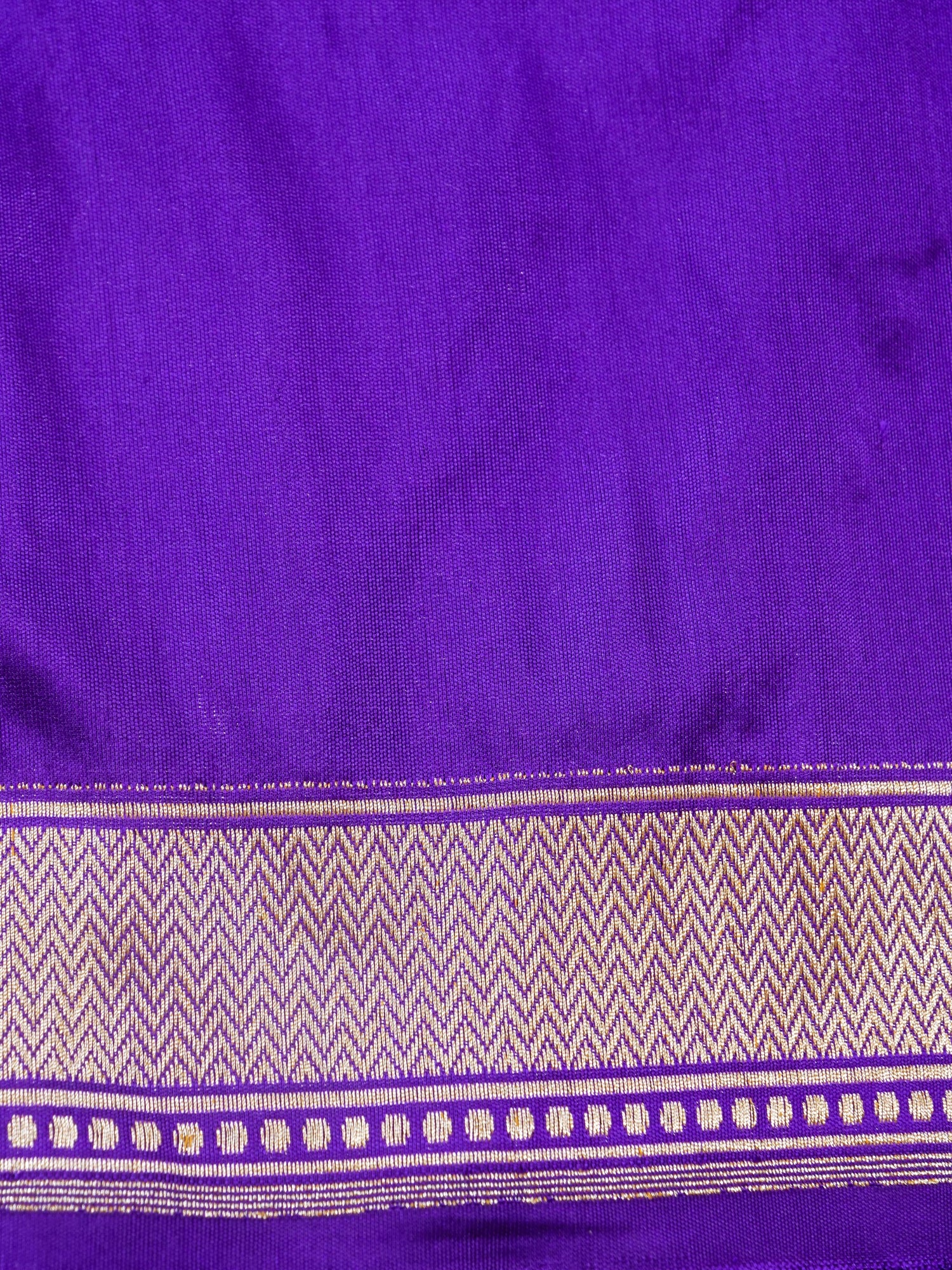 Handwoven Banarasi Katan Silk Kadwa Saree in Violet