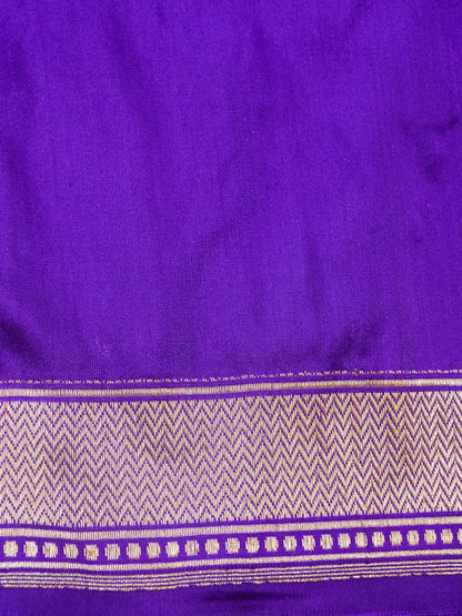 Handwoven Banarasi Katan Silk Kadwa Saree in Violet