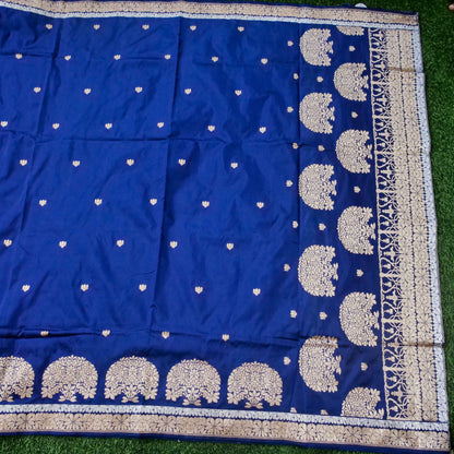 Handloom Banarasi Katan Silk Kadwa Saree in Royal Blue