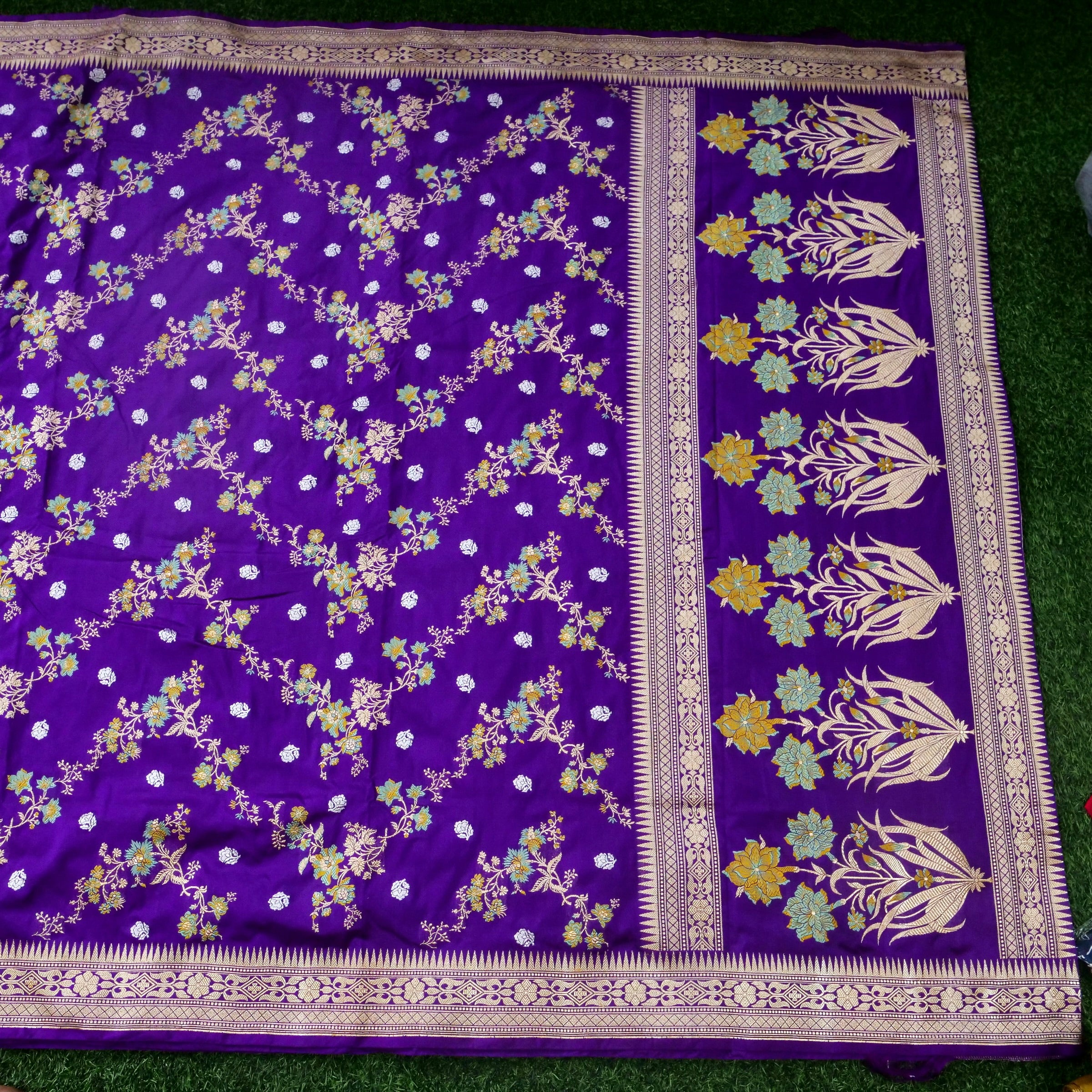 Handwoven Banarasi Katan Silk Saree in Royal Purple