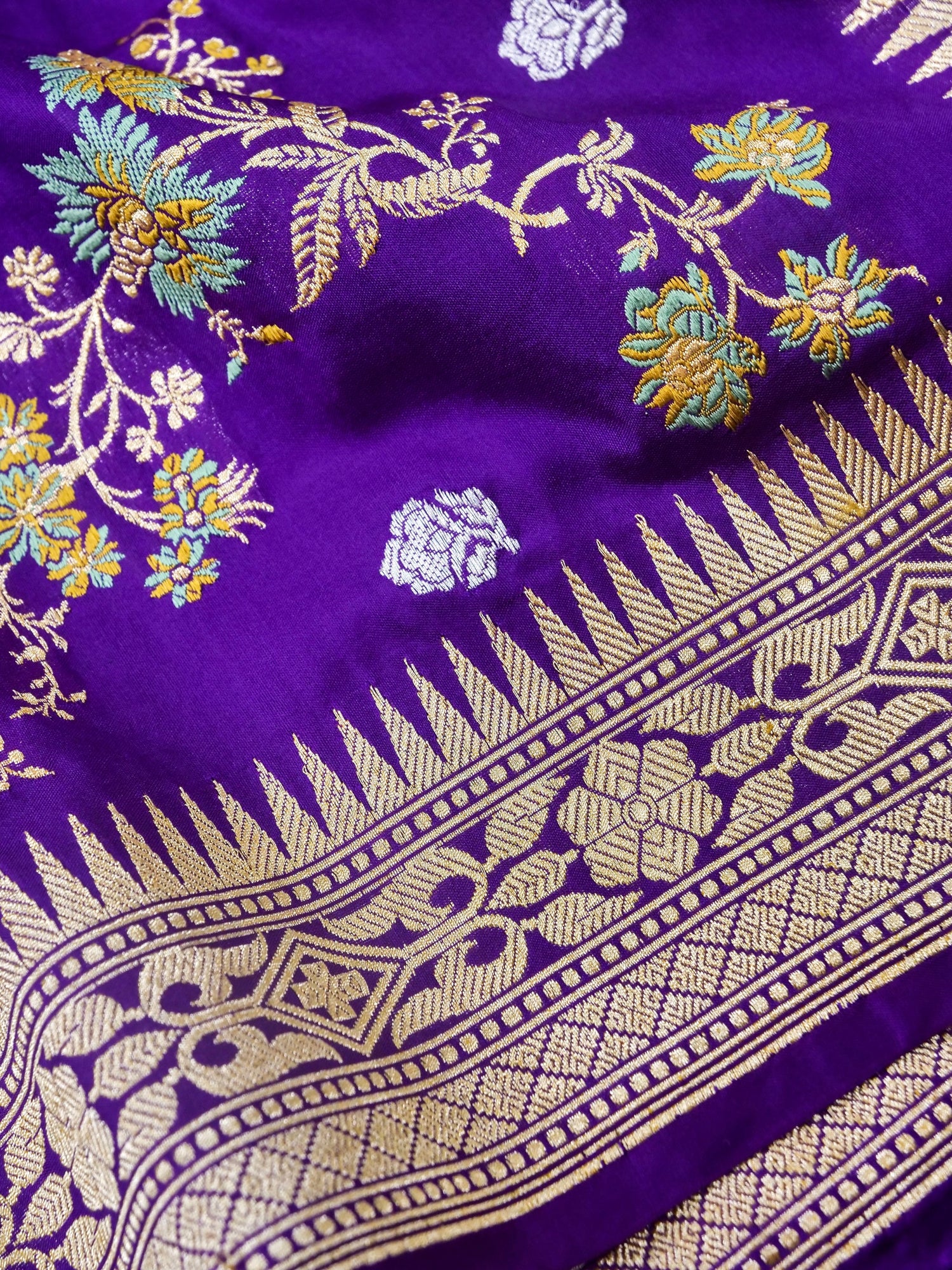 Handwoven Banarasi Katan Silk Saree in Royal Purple
