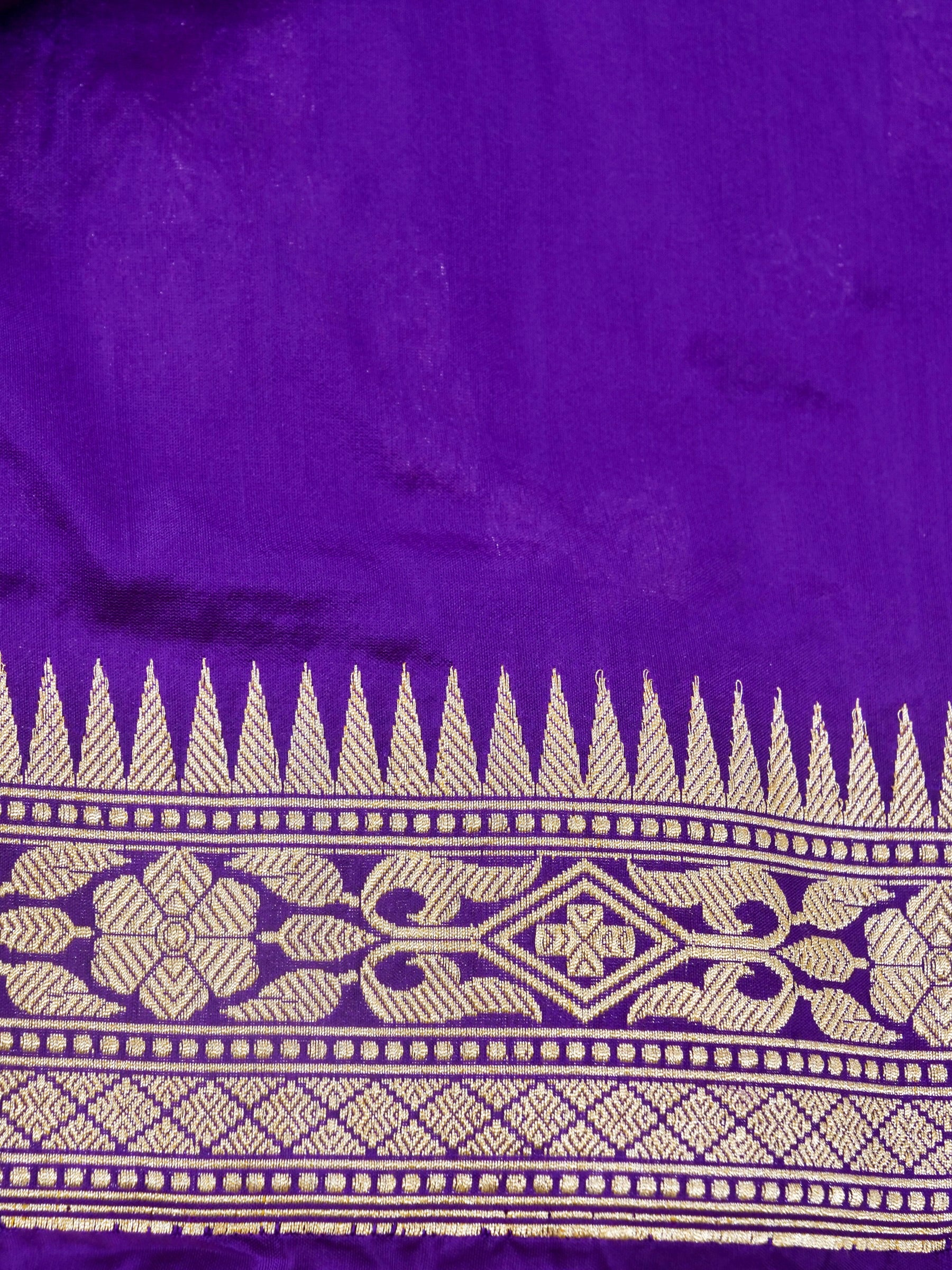 Handwoven Banarasi Katan Silk Saree in Royal Purple