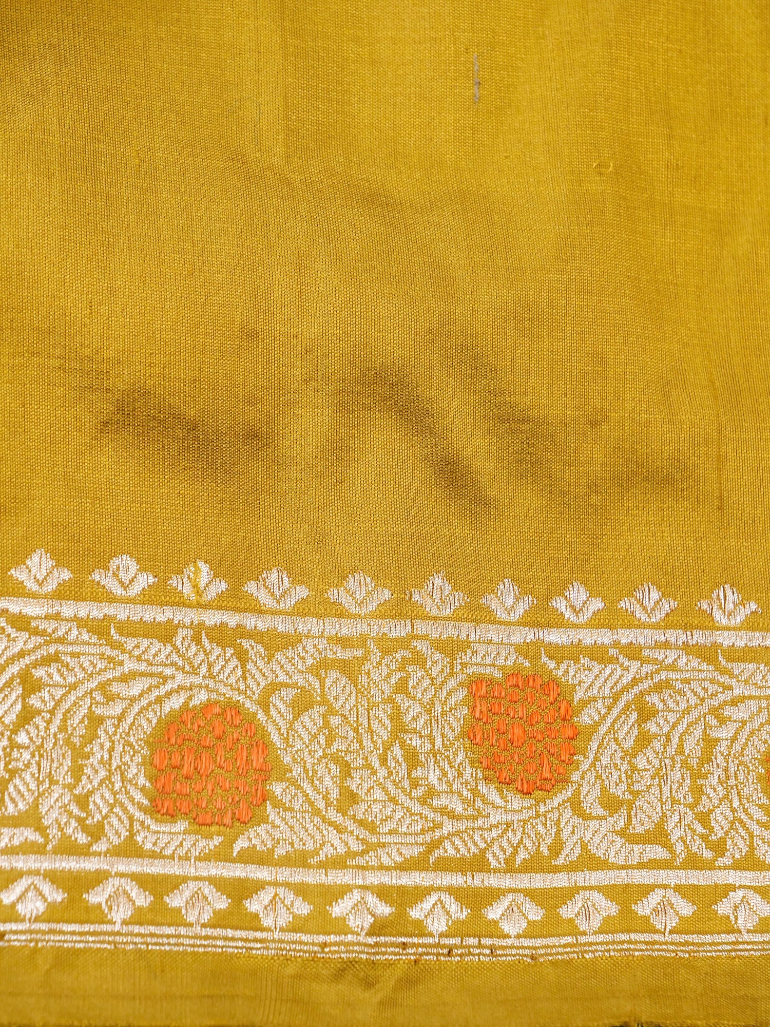 Handloom Banarasi Katan Kadwa Saree in Mustard Yellow