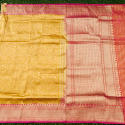 Handloom Banarasi Katan Silk Zari Tanchoi Saree