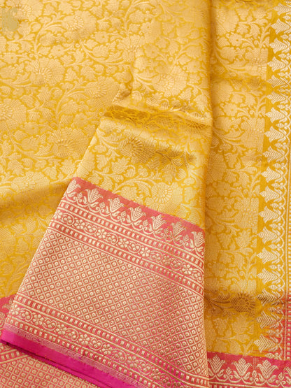 Handloom Banarasi Katan Silk Zari Tanchoi Saree