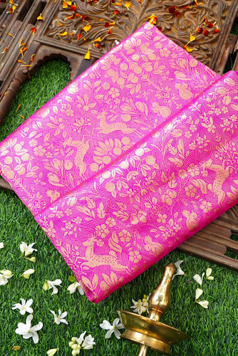 Handloom Banarasi Katan Silk Brocade Shikargah Saree