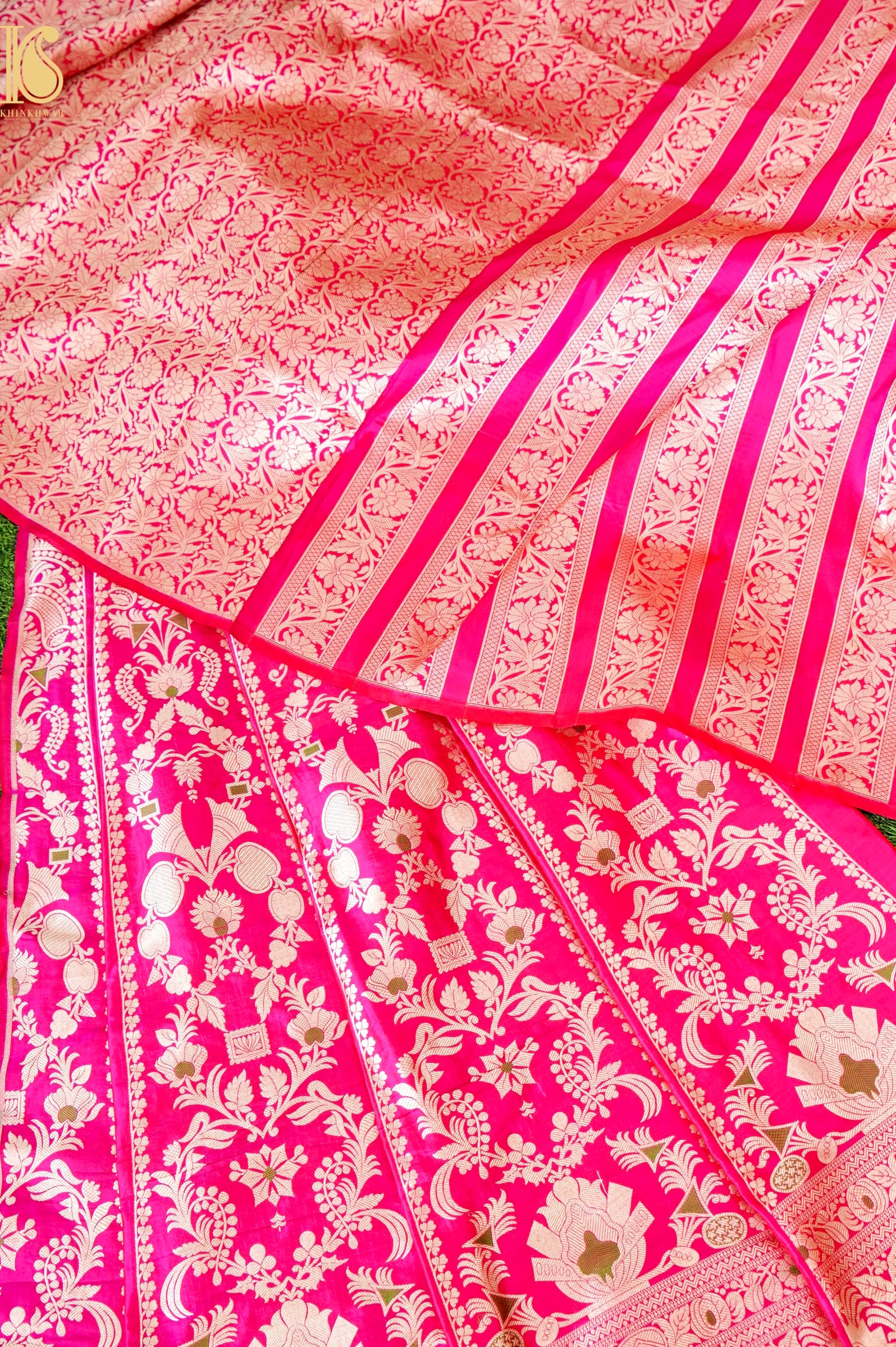 Handloom Banarasi Katan Silk Kalidar Rajrika Lehenga