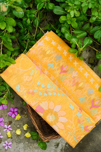 Handloom Banarasi Real Silver Zari Cotton Saree