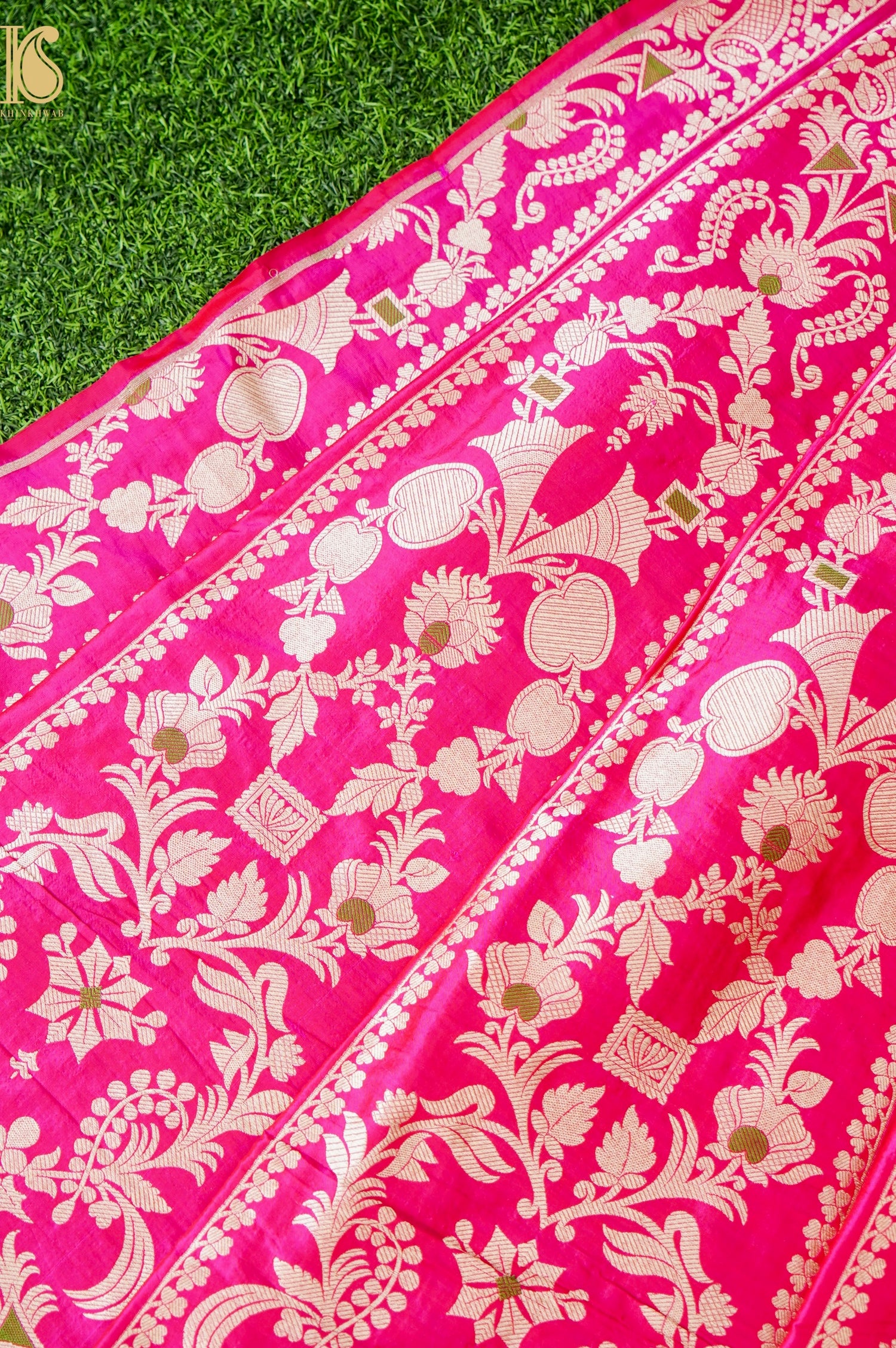 Handloom Banarasi Katan Silk Kalidar Rajrika Lehenga