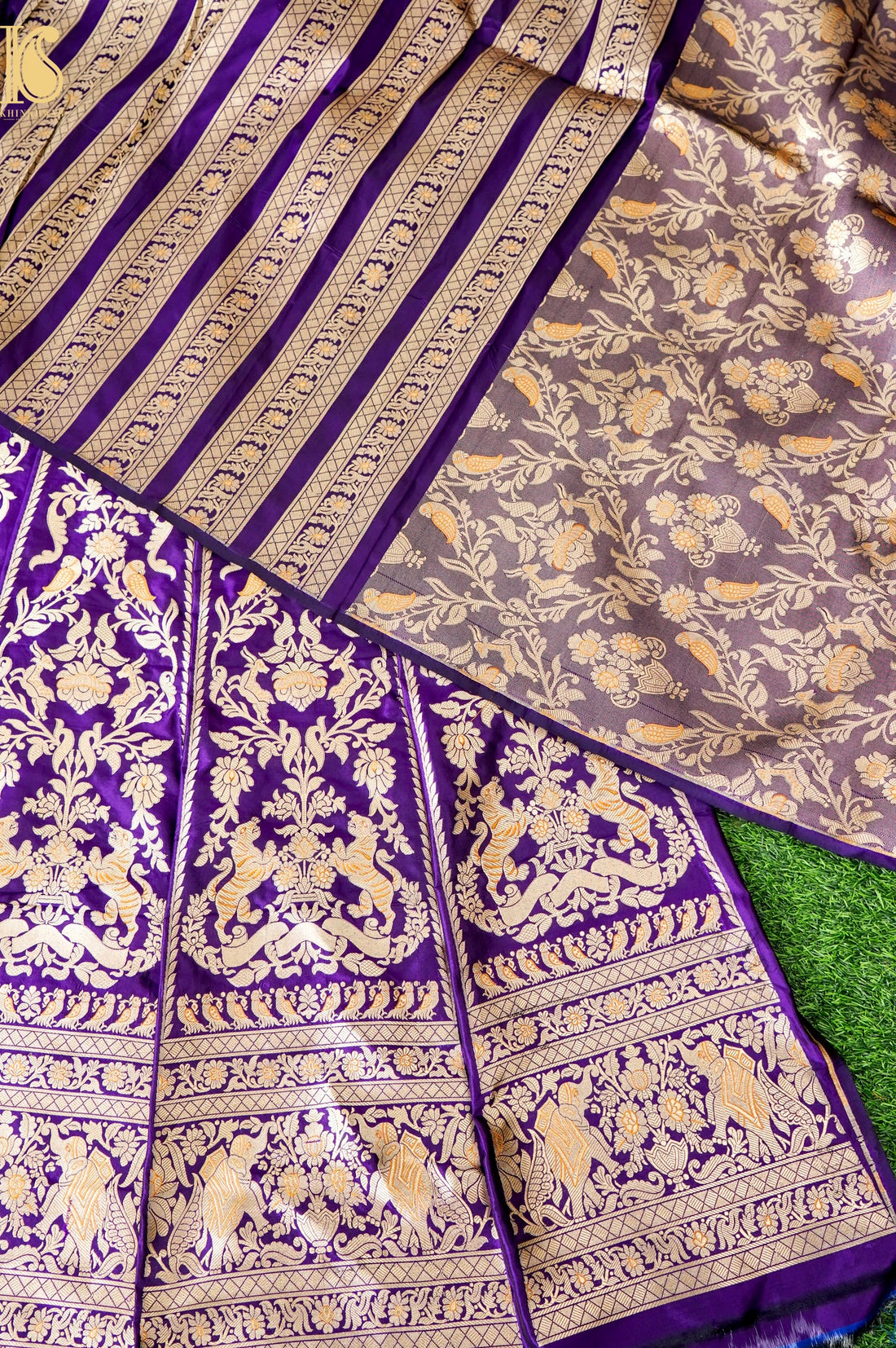 Handloom Banarasi Katan SIlk Kalidar Vanrajni Lehenga