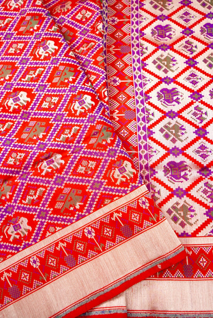 Handwoven Banarasi Katan Silk Patola Saree