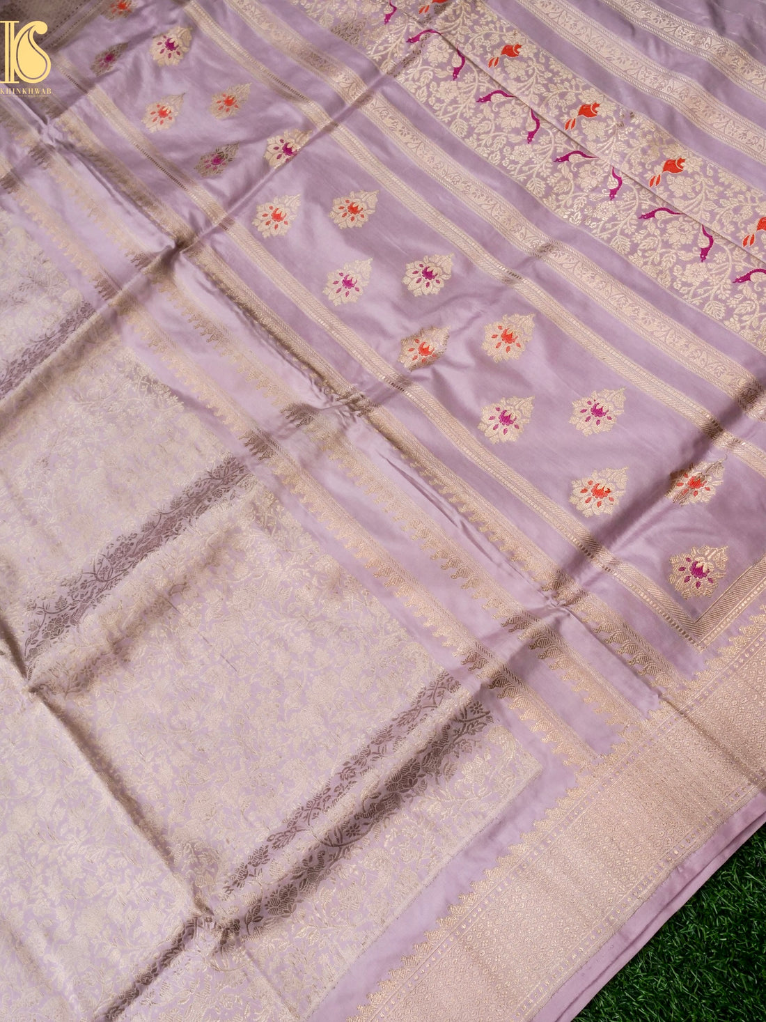 Handloom Banarasi Katan Silk Kadwa Zari Vasket Shikargah Saree