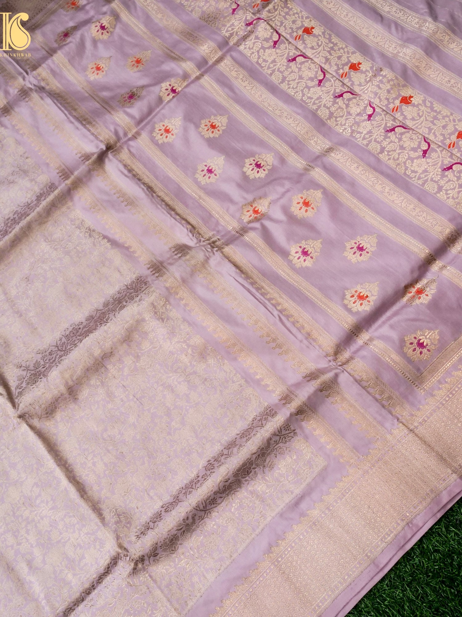 Handloom Banarasi Katan Silk Kadwa Zari Vasket Shikargah Saree