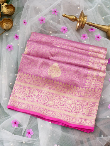 Handloom Banarasi Katan Silk Zari Tanchoi Saree with Kadwa Boota
