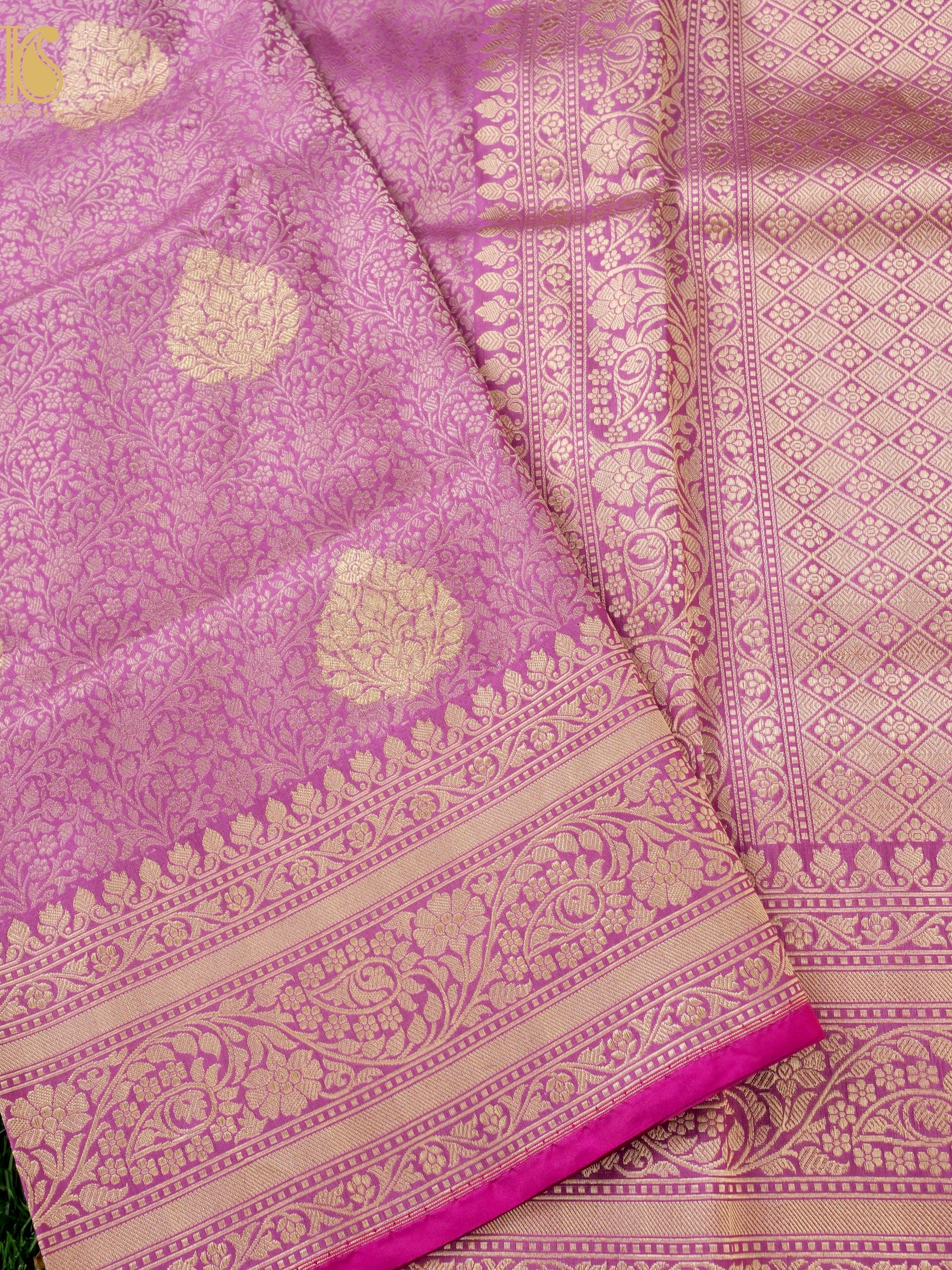 Handloom Banarasi Katan Silk Zari Tanchoi Saree with Kadwa Boota