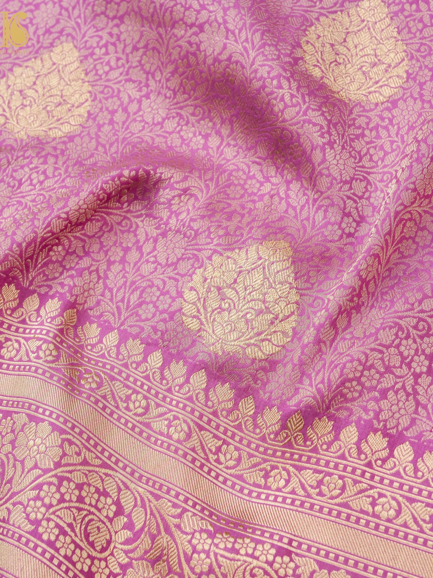 Handloom Banarasi Katan Silk Zari Tanchoi Saree with Kadwa Boota