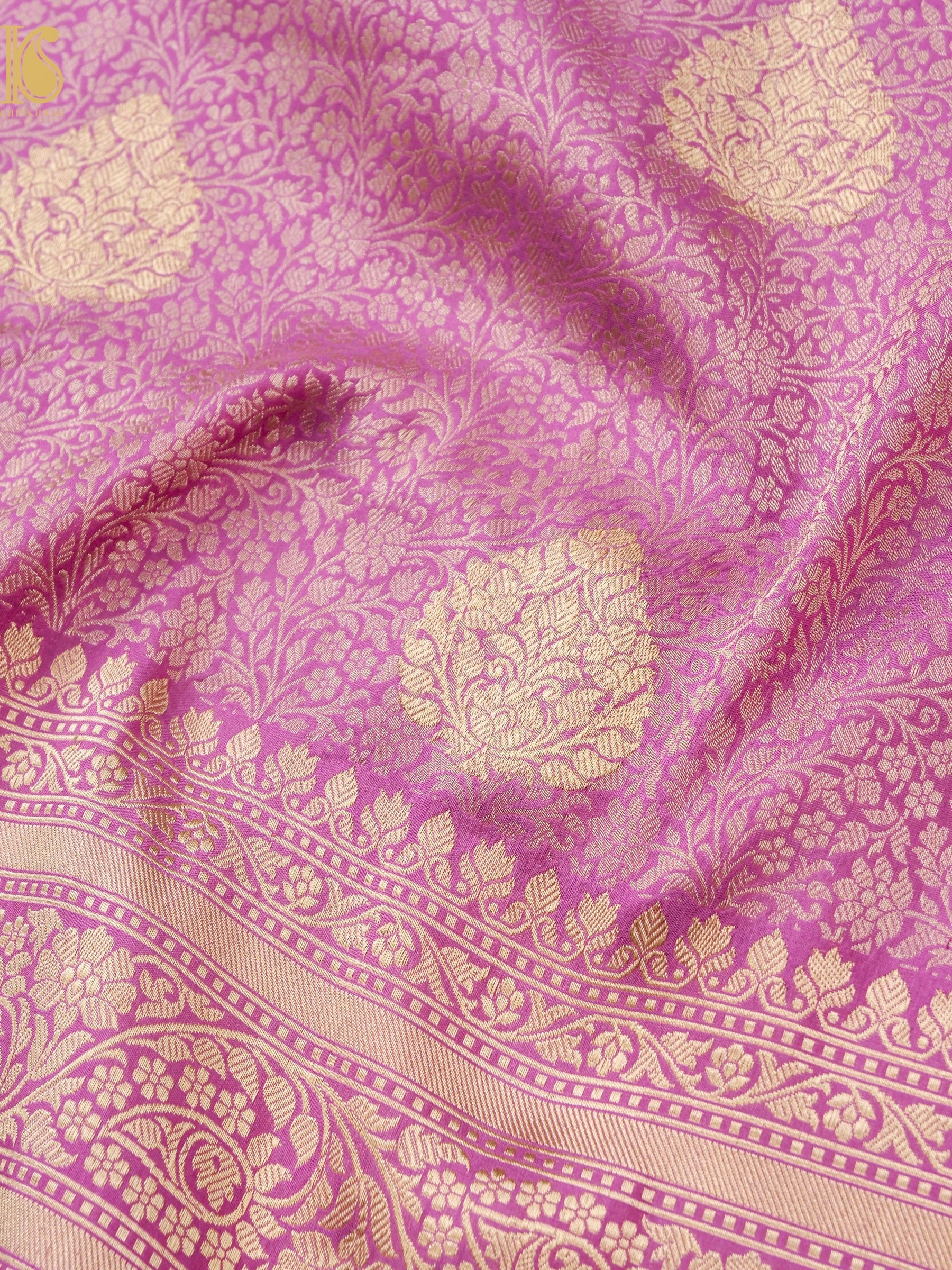 Handloom Banarasi Katan Silk Zari Tanchoi Saree with Kadwa Boota