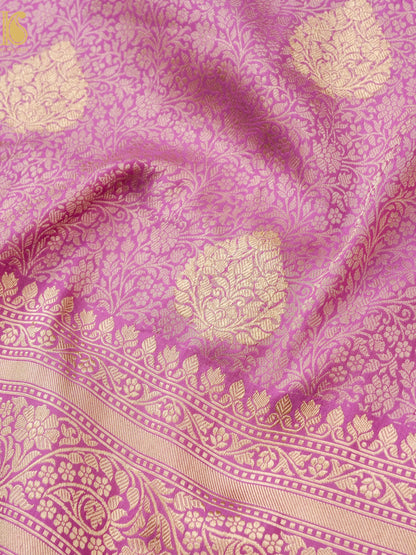 Handloom Banarasi Katan Silk Zari Tanchoi Saree with Kadwa Boota