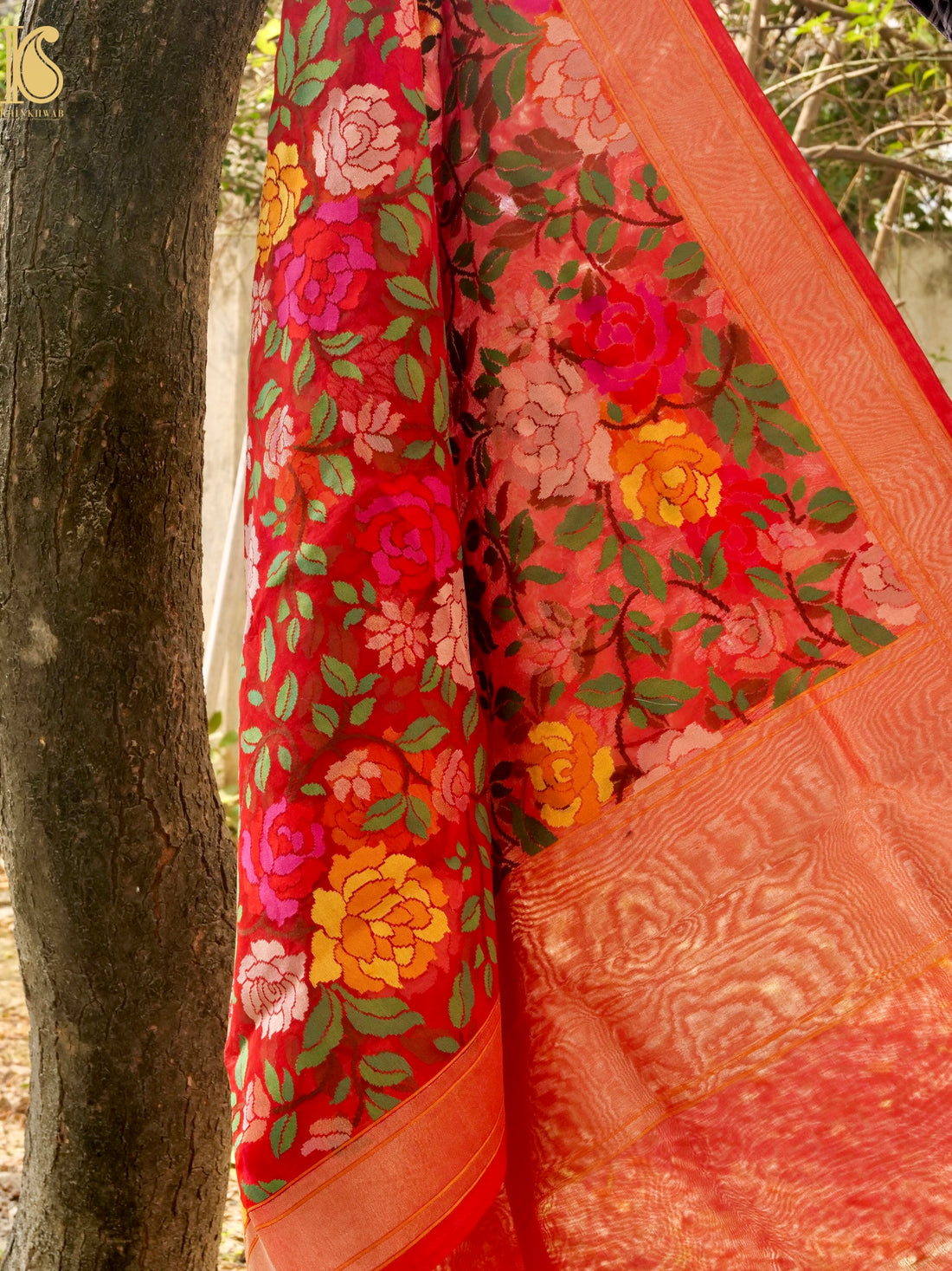 Handloom Banarasi Real Silver Zari Cotton Dupatta