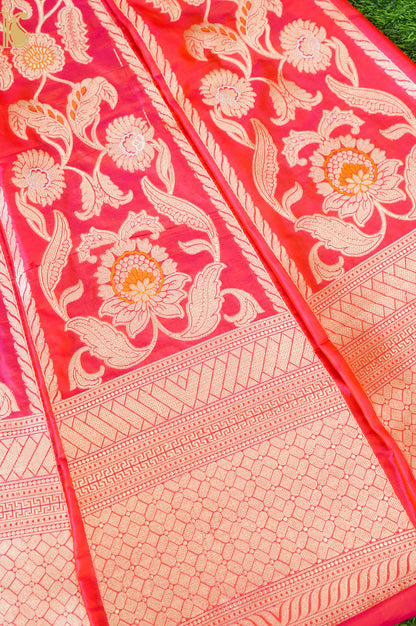 Handloom Banarasi Katan Silk Kalidar Latikaa Lehenga