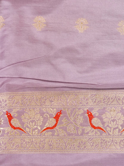 Handloom Banarasi Katan Silk Kadwa Zari Vasket Shikargah Saree