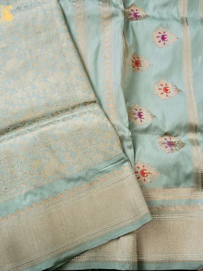Handloom Banarasi Katan Silk Kadwa Zari Vasket Shikargah Saree