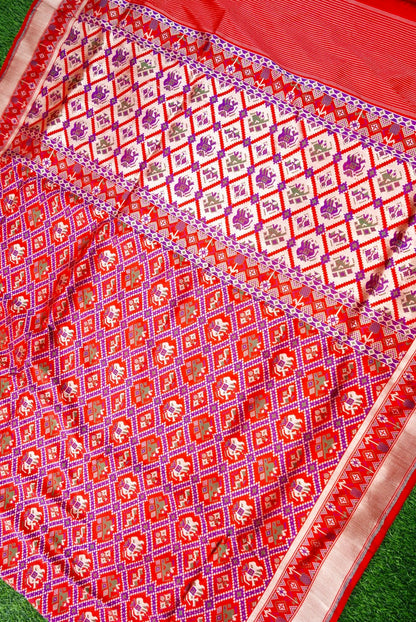 Handwoven Banarasi Katan Silk Patola Saree