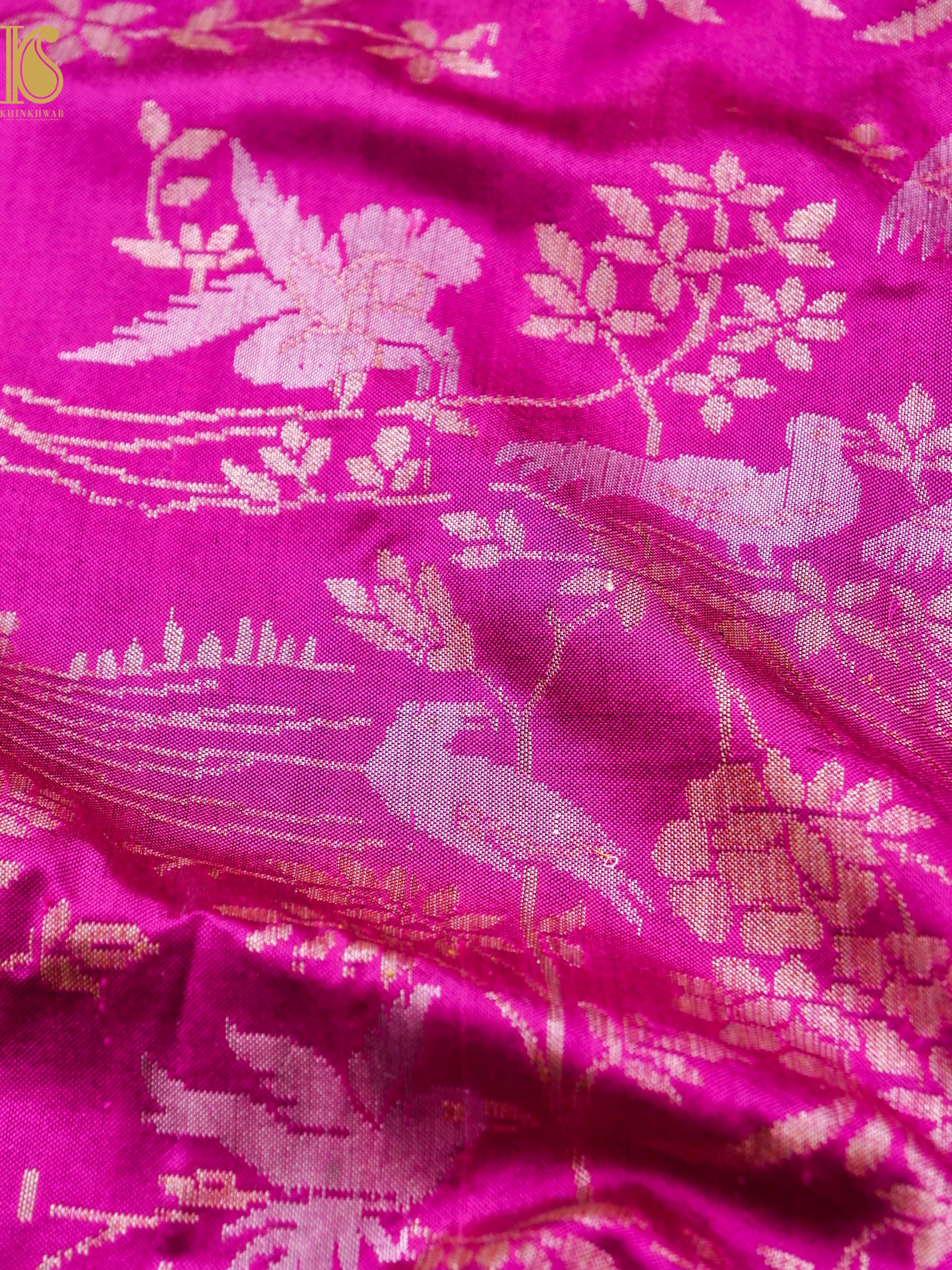 Handloom Banarasi Katan Silk Chidiya Dupatta