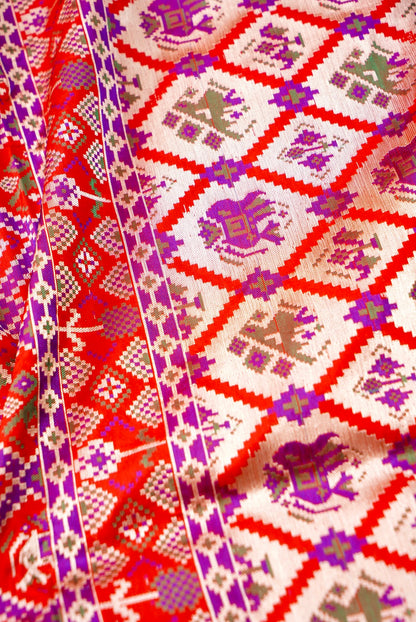 Handwoven Banarasi Katan Silk Patola Saree