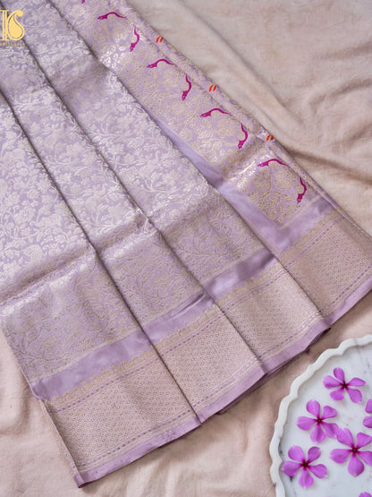 Handloom Banarasi Katan Silk Kadwa Zari Vasket Shikargah Saree