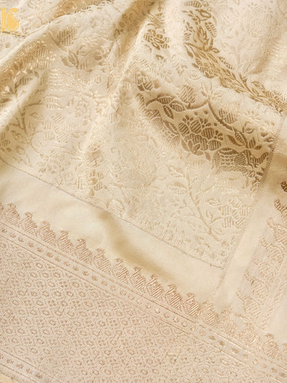Handloom Banarasi Katan Silk Kadwa Zari Vasket Shikargah Saree
