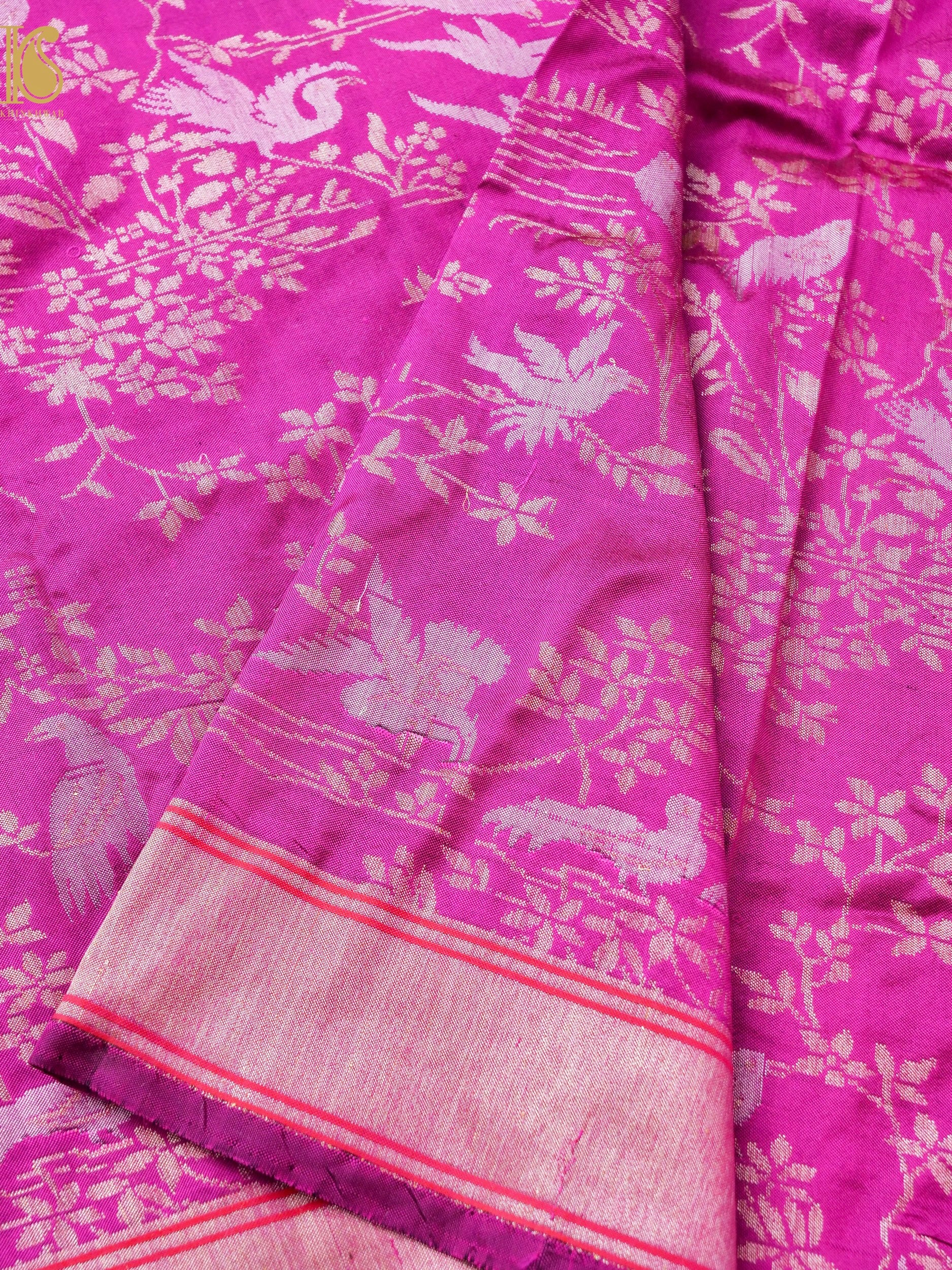 Handloom Banarasi Katan Silk Chidiya Dupatta