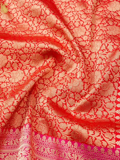 Handloom Banarasi Katan Silk Zari Tanchoi Saree