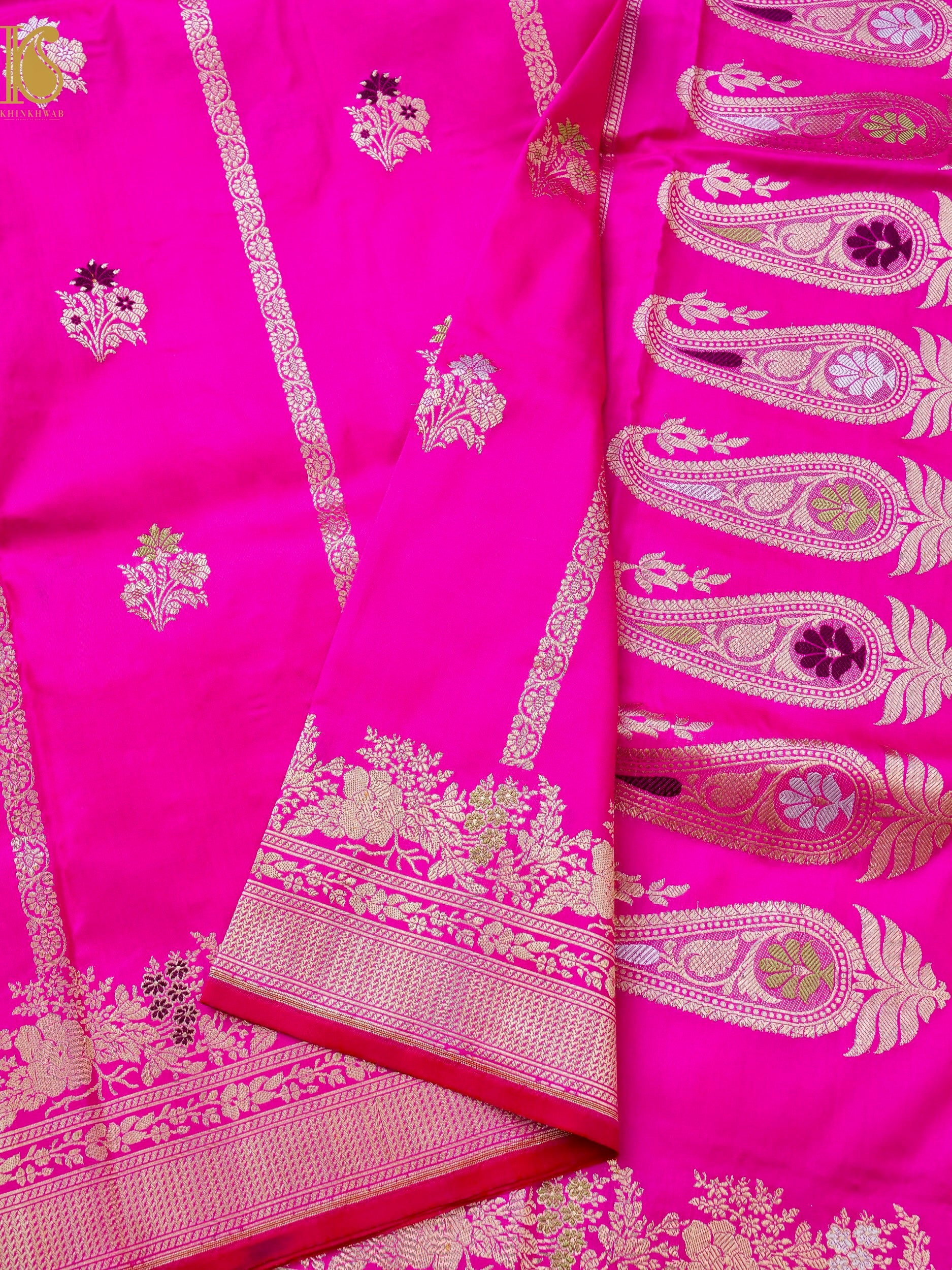 Handloom Banarasi Katan Silk Kadwa Border Saree