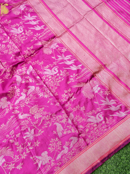 Handloom Banarasi Katan Silk Chidiya Dupatta