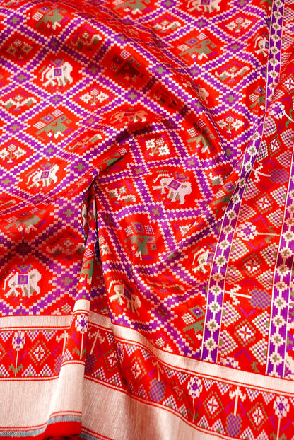 Handwoven Banarasi Katan Silk Patola Saree
