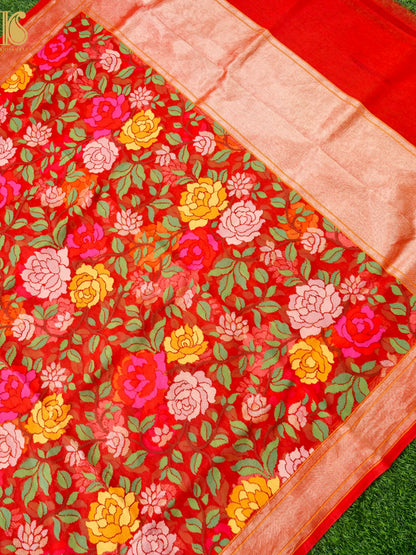 Handloom Banarasi Real Silver Zari Cotton Dupatta