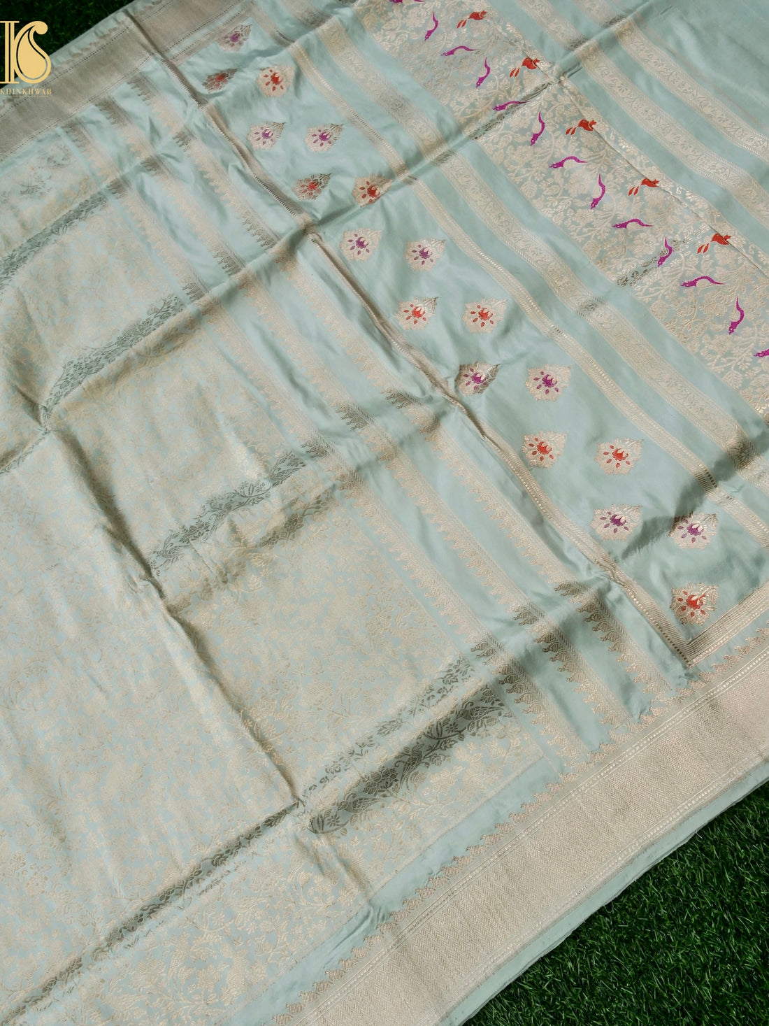 Handloom Banarasi Katan Silk Kadwa Zari Vasket Shikargah Saree
