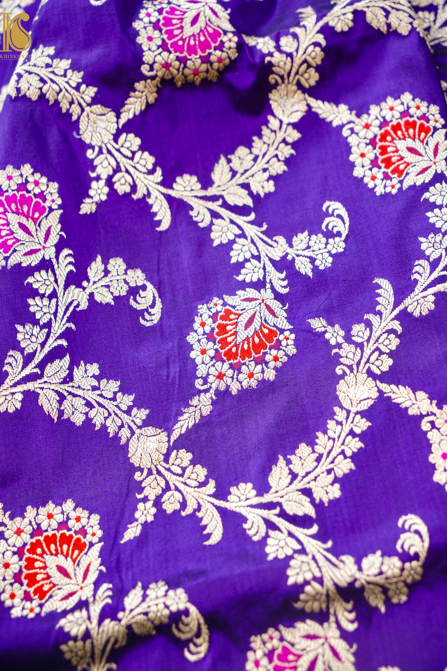 Banarasi Katan Silk Handwoven Kadwa Jaal Saree