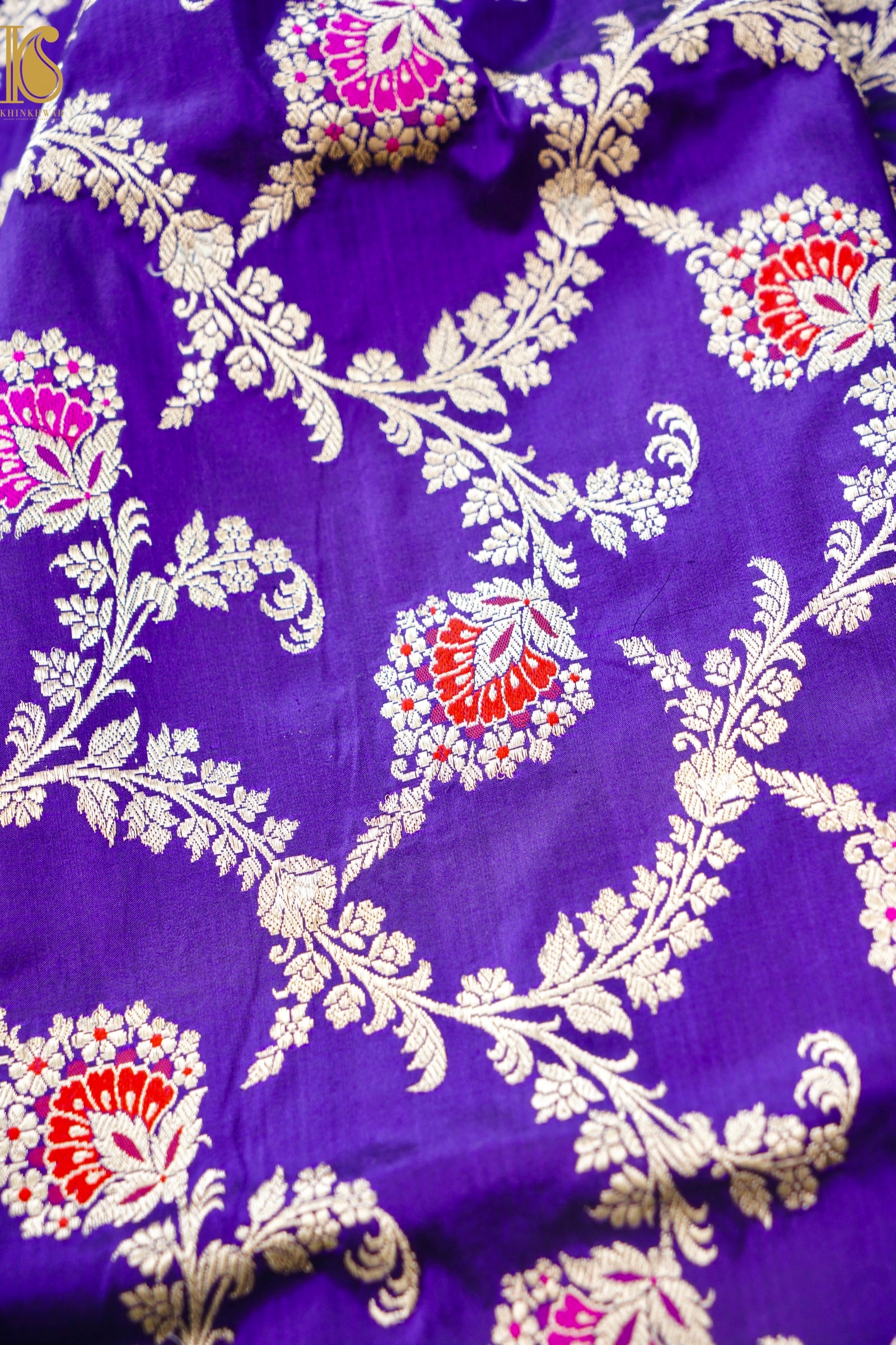 Banarasi Katan Silk Handwoven Kadwa Jaal Saree