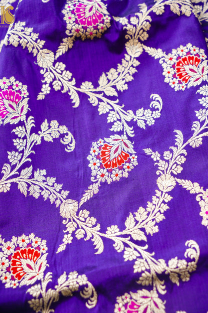 Banarasi Katan Silk Handwoven Kadwa Jaal Saree