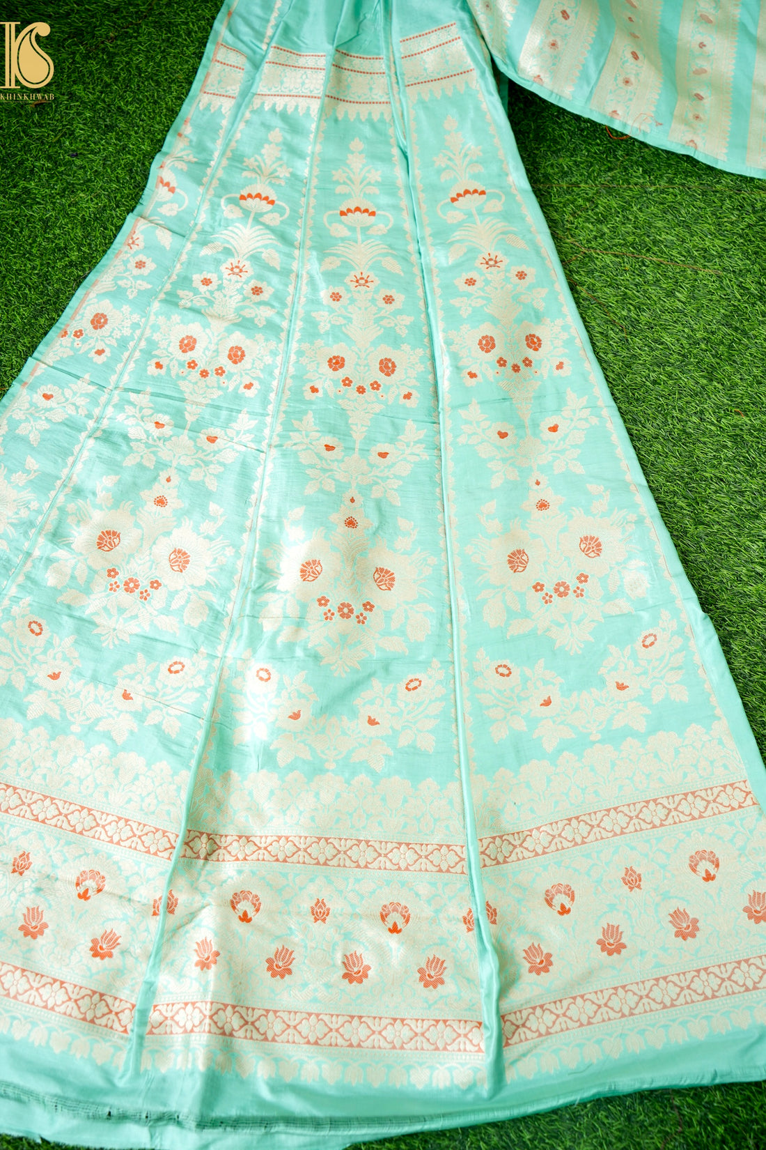 Handloom Banarasi Katan Silk Kalidar Taruja Lehenga