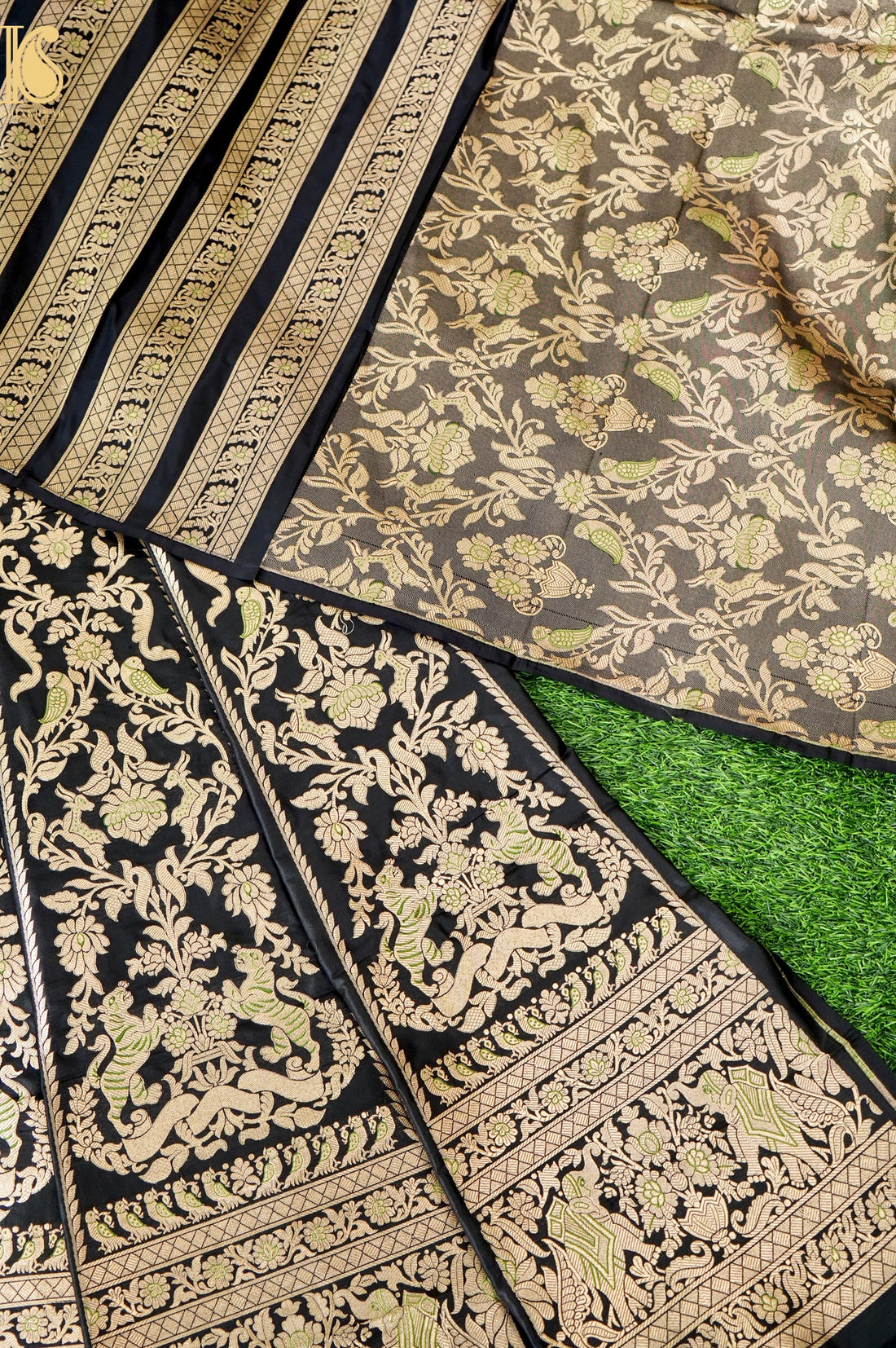 Handloom Banarasi Katan SIlk Kalidar Vanrajni Lehenga