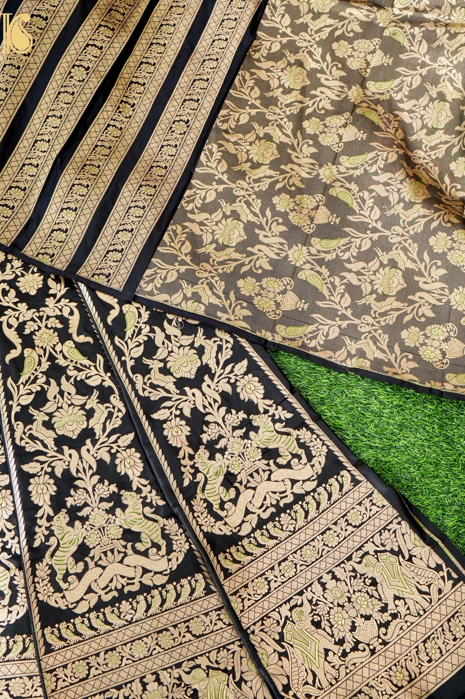 Handloom Banarasi Katan SIlk Kalidar Vanrajni Lehenga