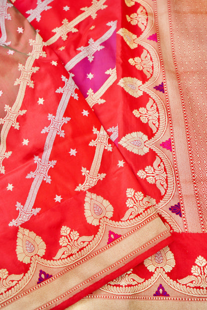 Handloom Banarasi Rangkat Silk Saree